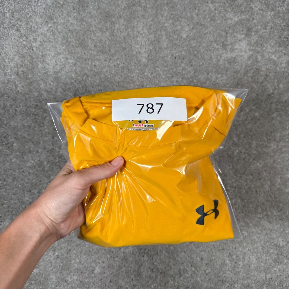Under Armour HeatGear Mens Large Gold Yellow Long Sleeve Compression Shirt - Picture 11 of 11